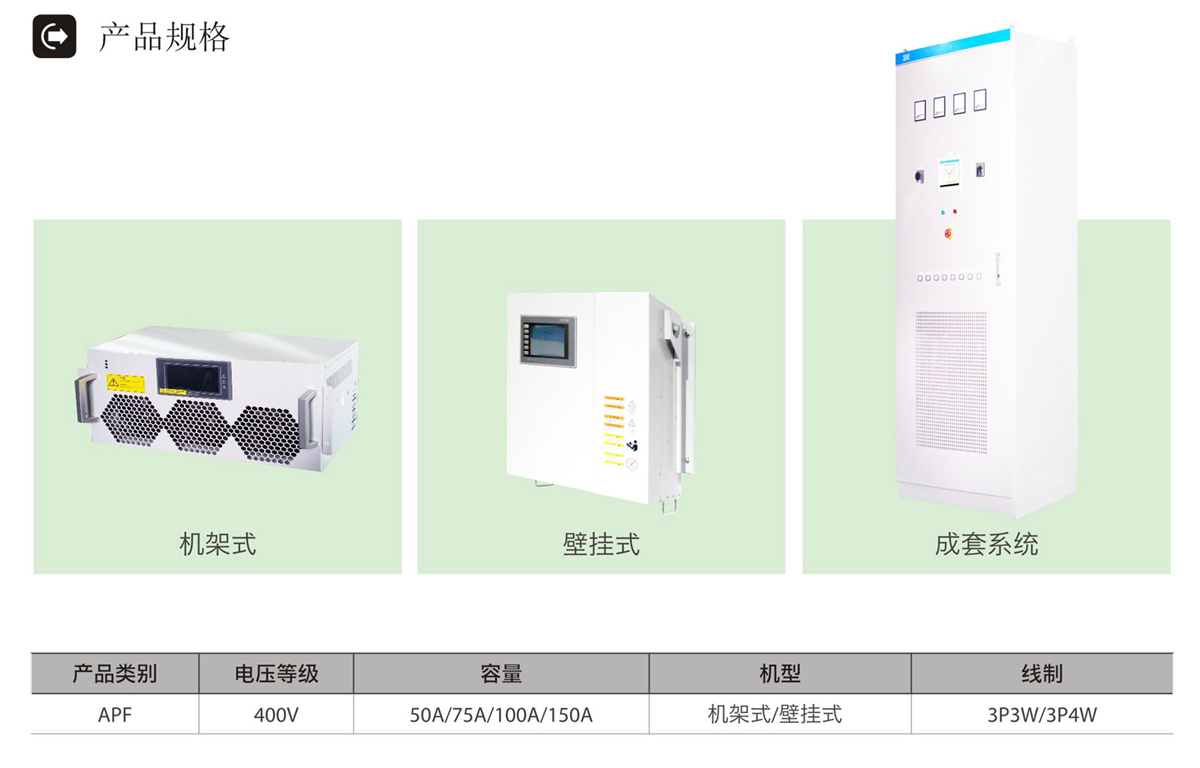 有源濾波裝置APF産品規格